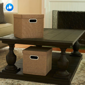 ❣️ KD Cube Set, 2pk, Collapsible Linen, Cafe ❣️
