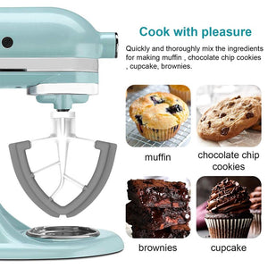Flex Edge Beater 4.5/5 QT for KitchenAid/Cuisinart etc Tilt Head Stand Mixer, Mixer Paddle, White