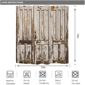 Rustic Wood Brown Farmhouse Door Pattern Shower Curtain