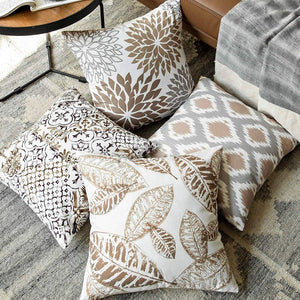 Set of 4 New Living Series Coffee Color Throw Pillow Covers 18 x18"