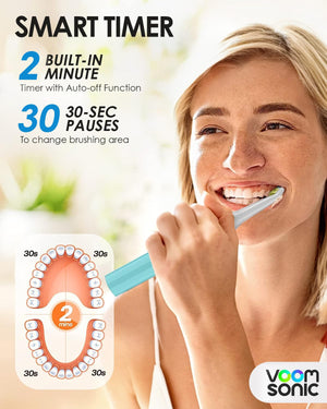 Travel Electric Toothbrush, Portable w/ 2 Minute Timer, Hawaiian Blue