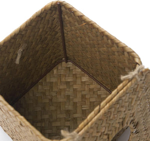 Seagrass Square Tissue Box Cover Woven Napkin Holder Decorative (Natural, 5.5 x 5.5 x 5.5 Inch)