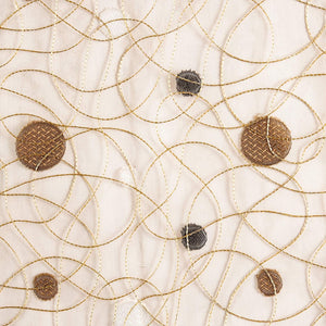 Embroidered Dot Voile Sheer Curtains 84 Inches Long for Living Room Bedroom Grommet Window Treatments, 2 Panels, (Brown, 54 W x 84 L)