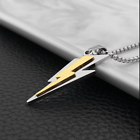 Men's Fashion Jewelry Silver & Gold Lightning Bolt Pendant Necklace