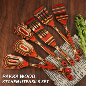 Pakkawood Kitchen Cooking Utensils Set