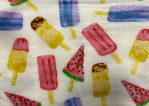 Summertime Fun Extra Soft Throw Blanket (50" X 60") - Ice Cream, Popsicles & Watermelon, Ivory