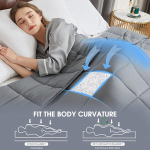 Weighted Blanket for Adults (12lbs, 48"x72" Twin Size) - Cooling and Breathable Heavy Blanket for 110-130lbs with Premium Glass Beads, Grey