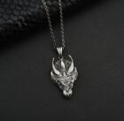 Men's Fashion Jewelry Silver Dragon Viking Pendant Necklace