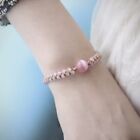 Pink Eye Cat Selenite Beaded Healing Reiki Balance Women Handmade Bracelet Gift