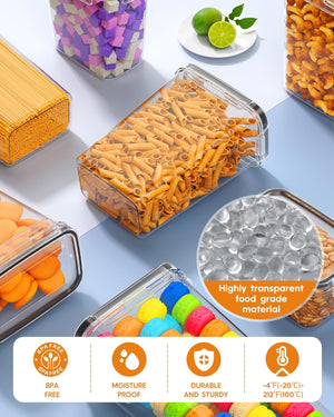 24 PCS Airtight Food Storage Containers with Lids, Kitchen Pantry Organization and Storage