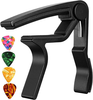 2 Pack Capo Black and Rosewood Capo Guitar Clamp Guitar Kapo for Acoustic and Electric Guitar