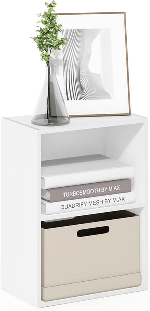 Luder Bookcase / Book / Storage, 2-Tier, White