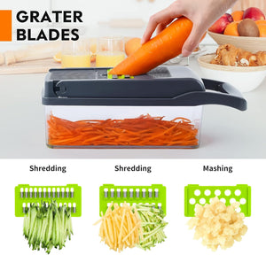 Vegetable/Pro Onion Chopper, Multifunctional 13 in 1 Food Chopper, Kitchen Vegetable Slicer Dicer Cutter With 8 Blades