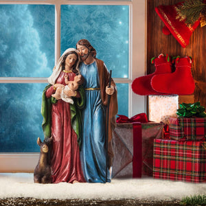 7-Inch Tall Holy Family Resin Nativity Set Scene Religious Figurine Ornament Tabletop Holiday Decorations