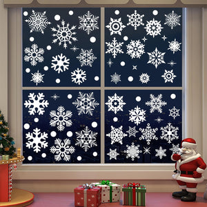 Reusable Double Sided Christmas Window Cling White Snowflake Sticker Decal