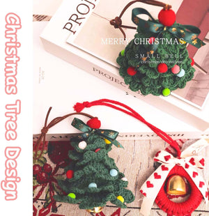 Knitted Mini Christmas Tree Ornaments for Car Decoration