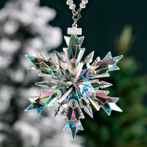 Christmas Ornaments Crystal Snowflake Star Hanging Decor (2023 White)