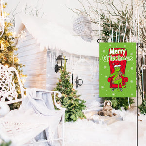 Funny Christmas Garden Flag, Novelty Grinch Xmas Decorations