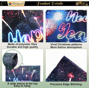 New Years Eve Party Supplies 2024, Happy New Year Garden Flag Decor 12x18 Double Sided