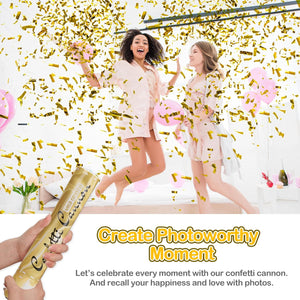 Confetti Cannon Party Poppers Gold (6 pack)