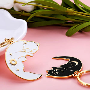 Couple Gifts Cute Keychain for Boyfriend Girlfriend Best Friend Christmas Valentines Day Matching Cat Lover