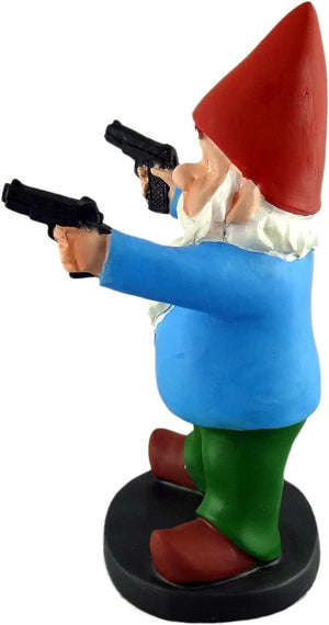 Funny Guy Mugs Garden Gnome with Gun Statue