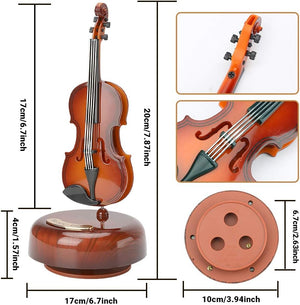 Creative Music Box Violin with Rotating Musical Base