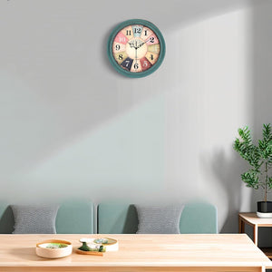 12-Inch Teal Retro Rustic Style Decor Wall Clock Battery Operated Silent Non-Ticking Clocks