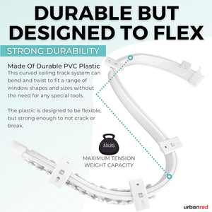 Flexible Bendable Curtain Track, 5 Meters (16.4FT), Ceiling Mount for Rail with Curtain System