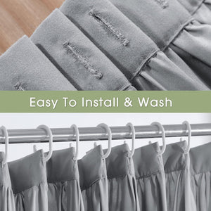 Ruffle Shower Curtain, Vintage Handcrafted Bow Tie Bath Curtain with 12 Buttonholes, 72" W x 72" H, Gray