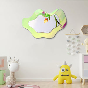 Rainbow Acrylic Mirror Irregular Shape Wavy Aesthetic Wall Mirrors Decor (Clouds Style,17"x11")