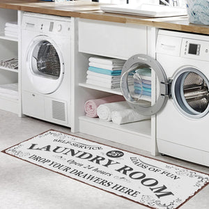 Farmhouse Laundry Room Area Rugs 20"X59" Non Slip Waterproof Entryway Area Rugs (20"X59")