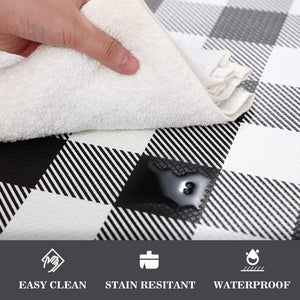 2 PCS Anti Fatigue Rugs Non Skid Waterproof Floor Mat Cushioned Black and White ( 17.3''×29''+17.3"x47"-0.4")