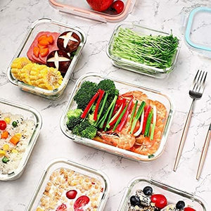 Glass Meal Prep Containers for Lunch Food Storage with Lids,  BPA Free（20 Pieces）