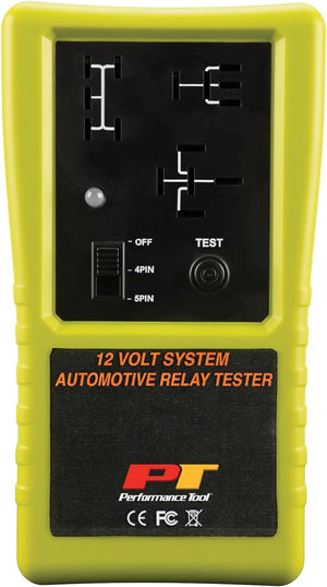 Performance Tool 3009 Compact Cordless Automotive Relay Tester for 12 Volt 4 and 5 pin relays