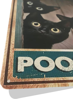 Black Cat Are You Pooping Funny Tin Signs Bathroom Wall Decor 8 x 12 Inch Sign