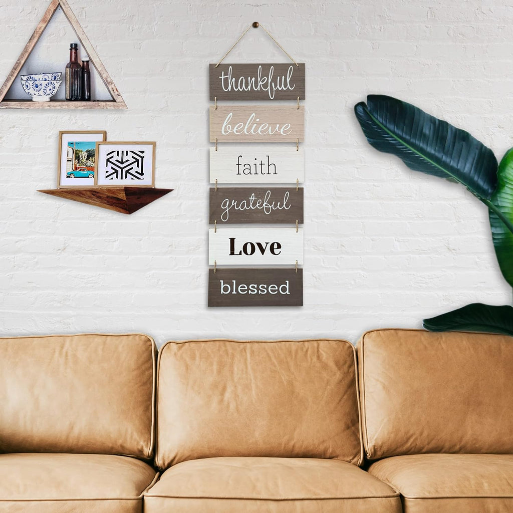 Hanging Wall Decor Sign - Welcome Vertical Wall Art Decorations