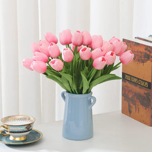 20Pcs Real Touch Faux Fake Tulips Flowers for Home Office Wedding Decor