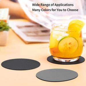 Faux Leather Coasters Sets of 12, Dual Sided Coasters for Coffee Tabletop Protection (Gray Black)