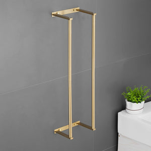 Towel Storage Wall Mounted Bath Towel Holder for Folded Large Towel Washcloths, Bathroom Organizing Brushed Gold