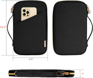RFID Family Travel Passport Holder for 6, Premium Portable Travel Document Organizer