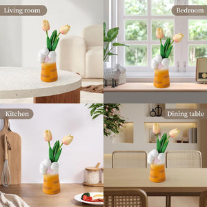 Cat Vase Cute Vases for Home Decor Cat Claw Vase Modern Art Flower Vase Table Decorative (Cannot Hold Water), Orange