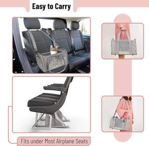 Pet Carrier, Cat Carrier, Dog Carrier, Cat Bag Carrier, Cat Travel Carrier, Soft Cat Carrier - Grey