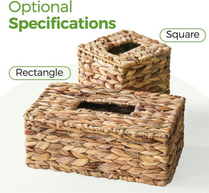 Rattan Tissue Box Cover Square, Wicker Tissue Box Holder Facial Tissues Boxes, Square Handwoven