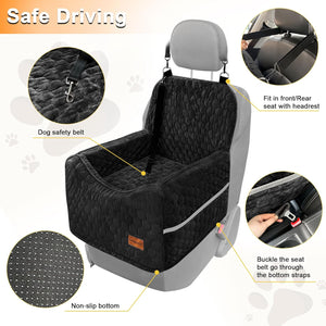 Dog Car Seat for Small/Medium Dog Suitable for Dogs Under 35 Lbs (Black)