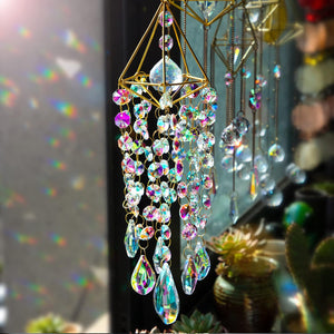 Crystal Suncatchers for Window Hanging Wind Chime Style Garden Sun Catchers