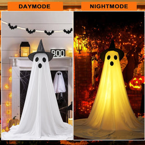 2 Packs Halloween Decorations Outdoor, Spooky Ghost Halloween Decor with Witch