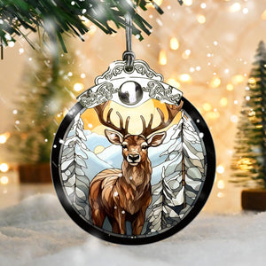 Deer Christmas Decor, Deer Ornaments for Christmas Tree, Stained Glass