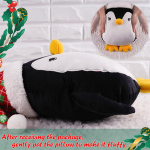 15'' Soft 3D Penguin Plush Stuffed Throw Pillow Large Festive Decorative Cushion for Sofa Home Decor