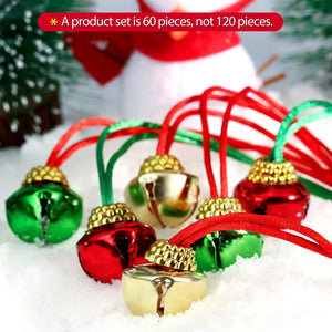 60 Pieces Christmas Bell Necklaces Christmas Holiday Necklaces for Christmas Supplies